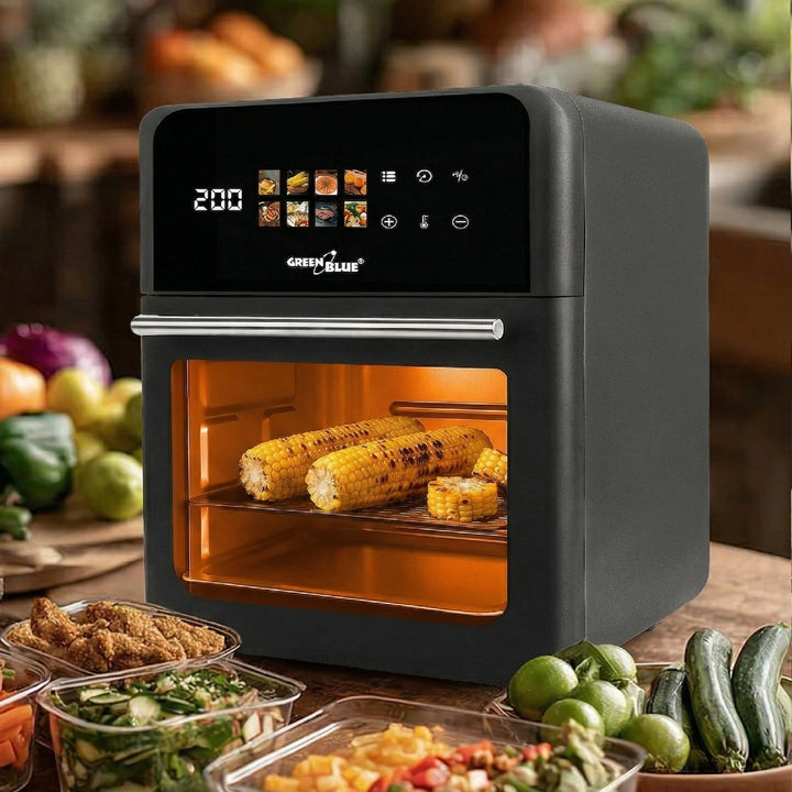 Friteuse sans huile AIR FRYER GreenBlue, puissance 1800 W, capacité 10 l, 8 programmes, accessoires, minuterie, GB950