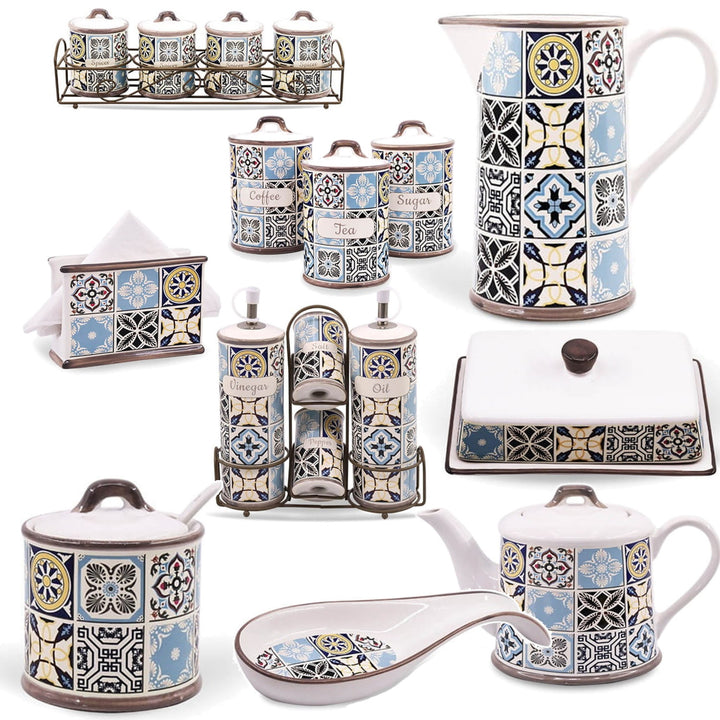 Vacances à Porto Ensemble d'ustensiles de cuisine en céramique Maestro