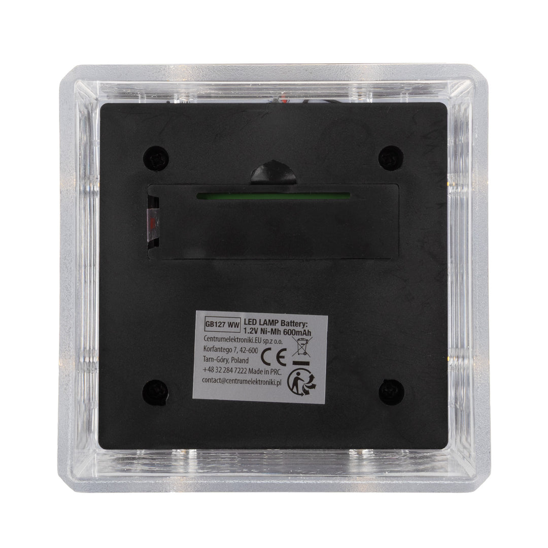 Lampe solaire LED sur poteau GreenBlue, 80 x 80 mm, capot en forme d'enveloppe, 3200 K, GB127 WW