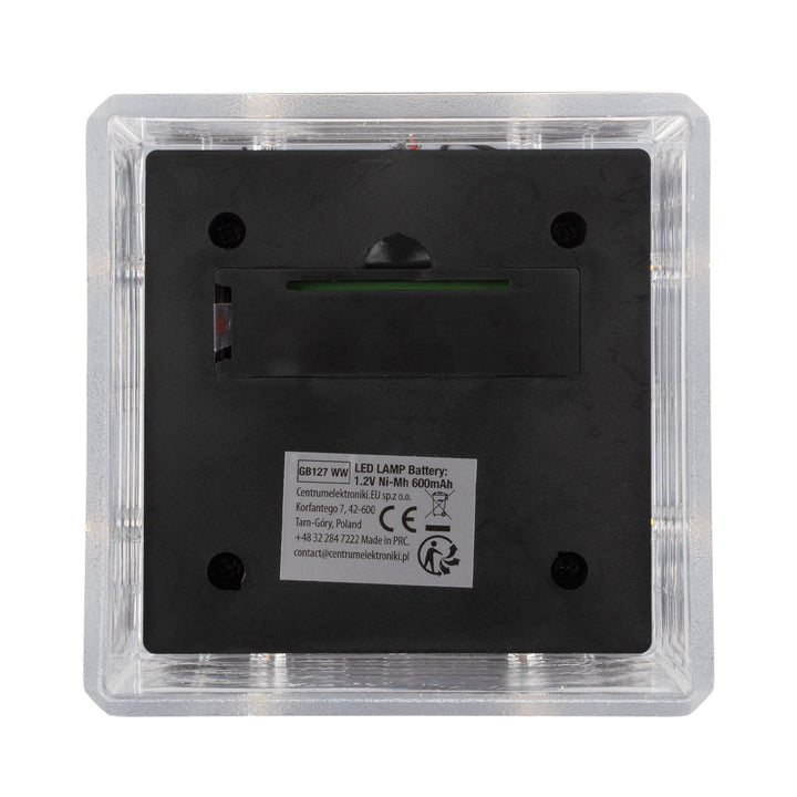 Lampe solaire LED sur poteau GreenBlue, 80 x 80 mm, capot en forme d'enveloppe, 3200 K, GB127 WW