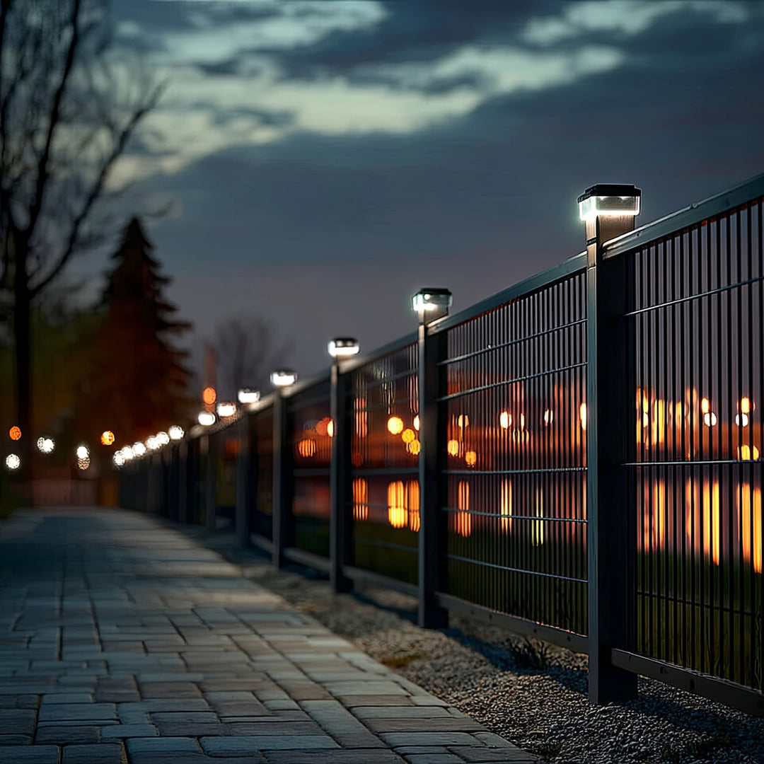 Lampe solaire LED sur poteau GreenBlue, 80 x 80 mm, capot en forme d'enveloppe, 3200 K, GB127 WW