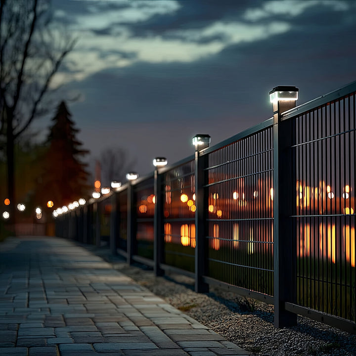 Lampe solaire LED sur poteau GreenBlue, 80 x 80 mm, capot en forme d'enveloppe, 3200 K, GB127 WW