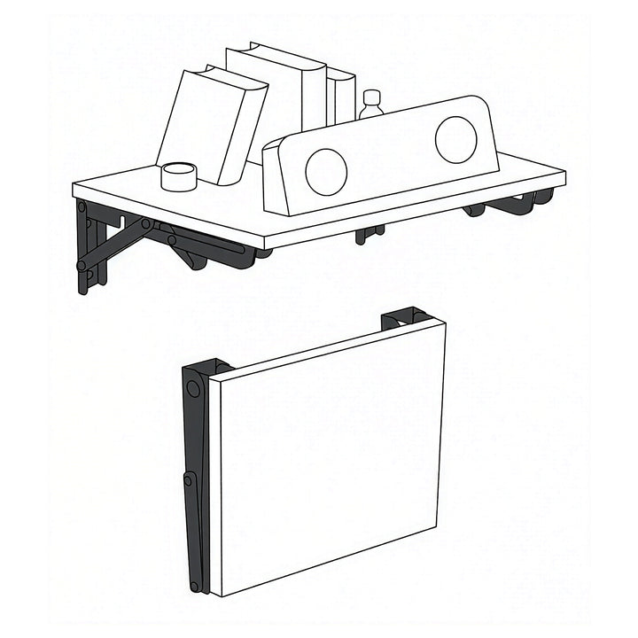Support rabattable pour étagère murale Maclean, min. 250 mm, max. 500 mm, max. 50 kg, 2 pièces, MC-194