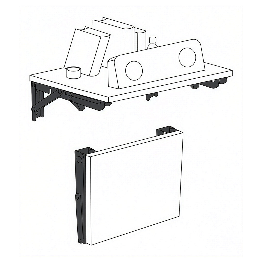 Support rabattable pour étagère murale Maclean, min. 350 mm, max. 700 mm, max. 50 kg, 2 pièces, MC-196