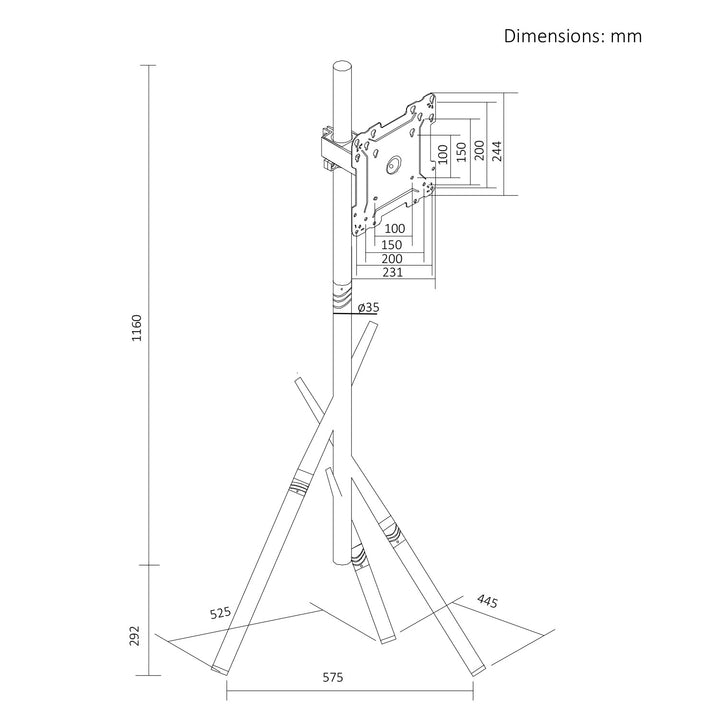 Support / pied de sol pour téléviseur Maclean, 27-55", VESA max. 200x200, max. 60 kg, MC-181 B
