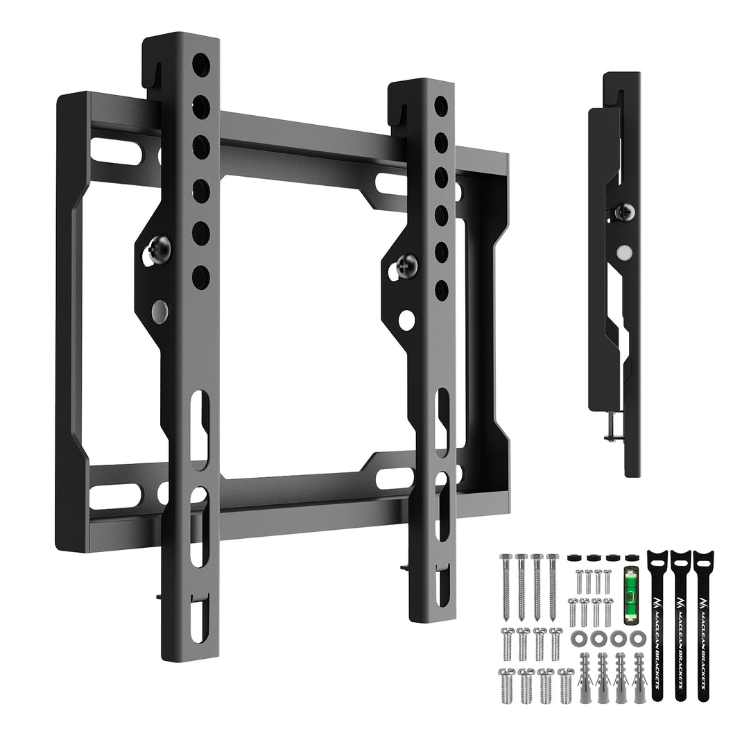 Support / fixation pour téléviseur Maclean, VESA max. 200x200, 13-43", jusqu'à 45 kg, noir, inclinaison réglable de 0° à -8°, MC-186