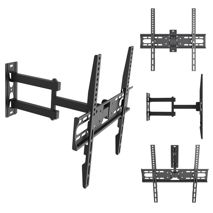 Support / fixation pour téléviseur Maclean, VESA max. 400x400, 32-55 pouces, jusqu'à 30 kg, noir, réglage de l'inclinaison de +2° à -10° et de la rotation de +90° à -90°, MC-191
