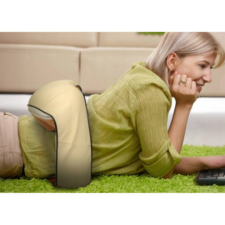 Masseur d'épaules LTC Shiatsu 6D, 3 vitesses, 5V, 24W, Fonction de chauffage, Rétro-éclairage LED, Sangles antidérapantes