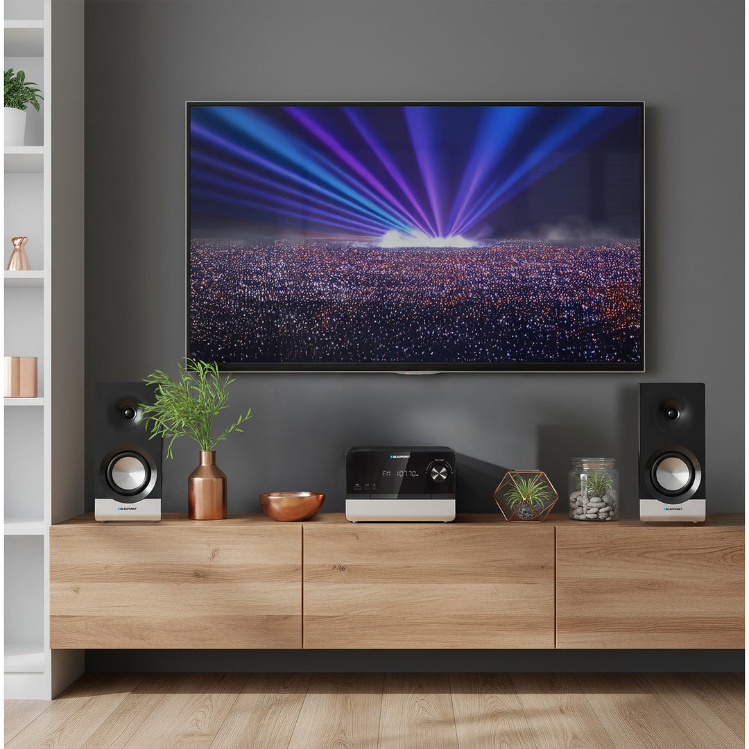 Blaupunkt Microphone, CD, USB, radio FM, Bluetooth, télécommande, horloge avec fonction réveil, MS40.2BT