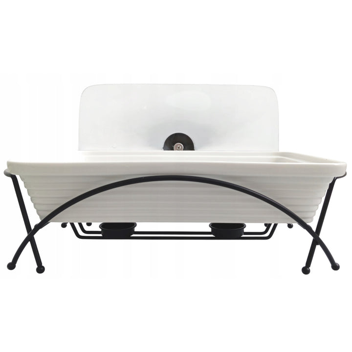 Chauffe-plats céramique Maestro, rectangulaire, blanc, capacité 2,4L, utilisable au four, grille et couvercle avec poignée inclus, MR-11562-73