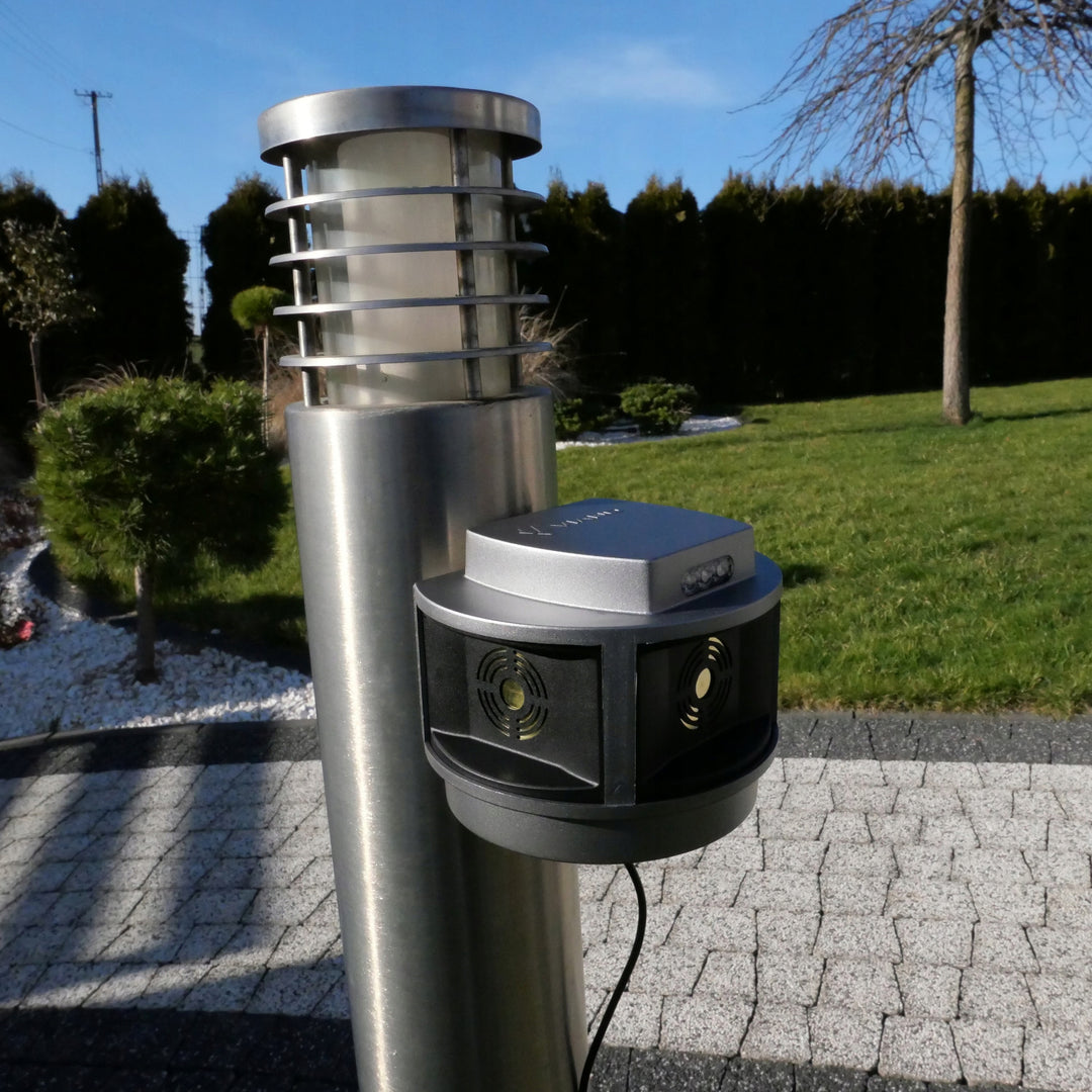 Répulsif pour rongeurs, répulsif pour martres, répulsif pour souris Viano, générateur d'ultrasons, panneau stroboscopique, trois haut-parleurs, Trio-Strob