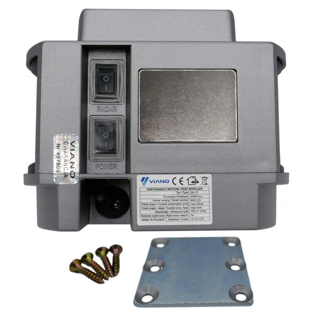 Répulsif pour rongeurs, répulsif pour martres, répulsif pour souris Viano, générateur d'ultrasons, panneau stroboscopique, trois haut-parleurs, Trio-Strob