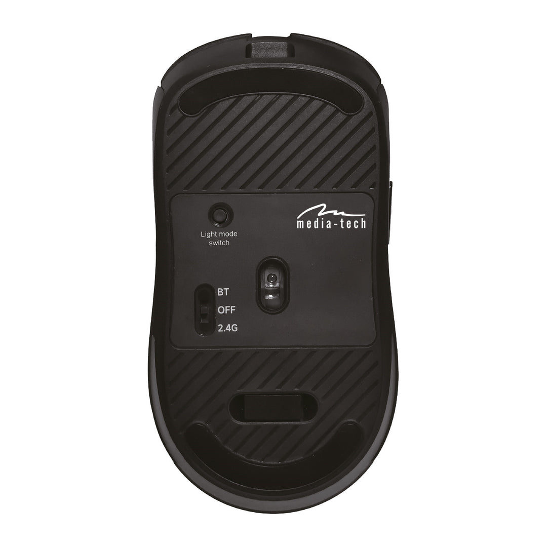 Souris sans fil 2-en-1 (BT/RF) silencieuse et rechargeable MT1124, Media-Tech