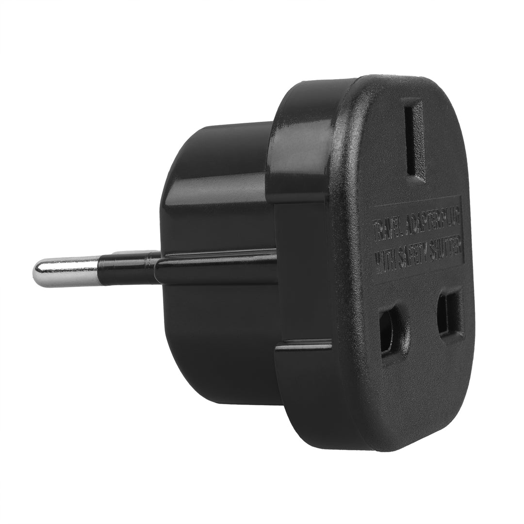 Adaptateur Maclean UK socket vers EU plug, noir, MCE72, 2 pièces