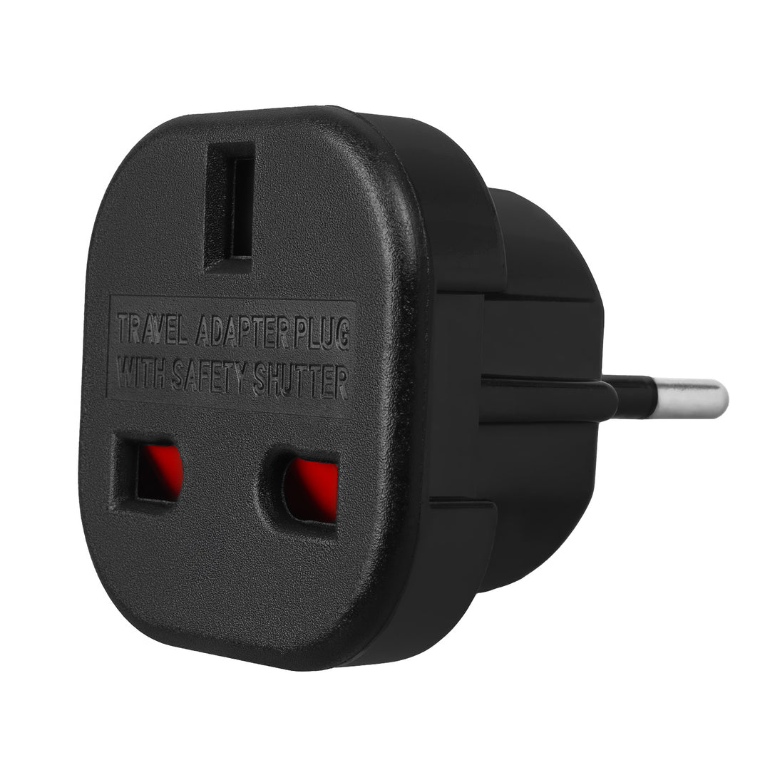 Adaptateur Maclean UK socket vers EU plug, noir, MCE72, 2 pièces