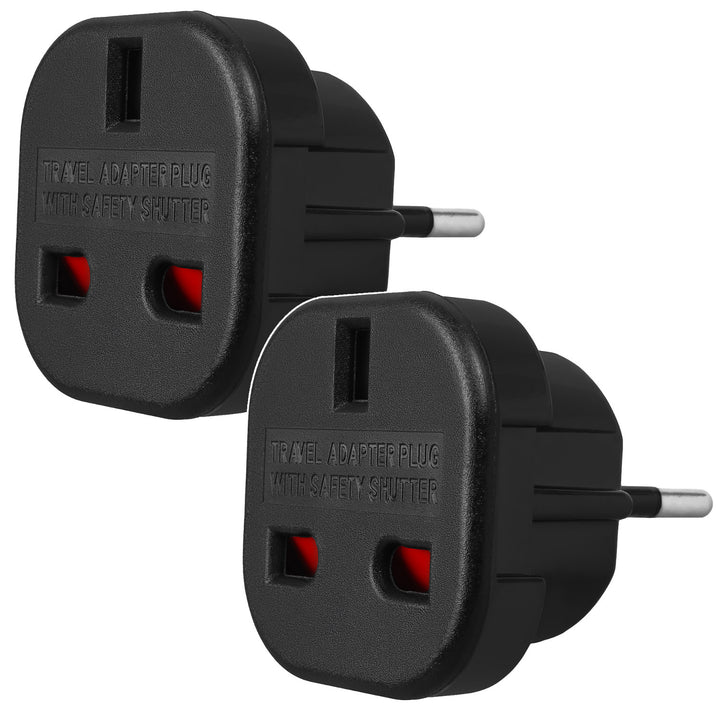 Adaptateur Maclean UK socket vers EU plug, noir, MCE72, 2 pièces