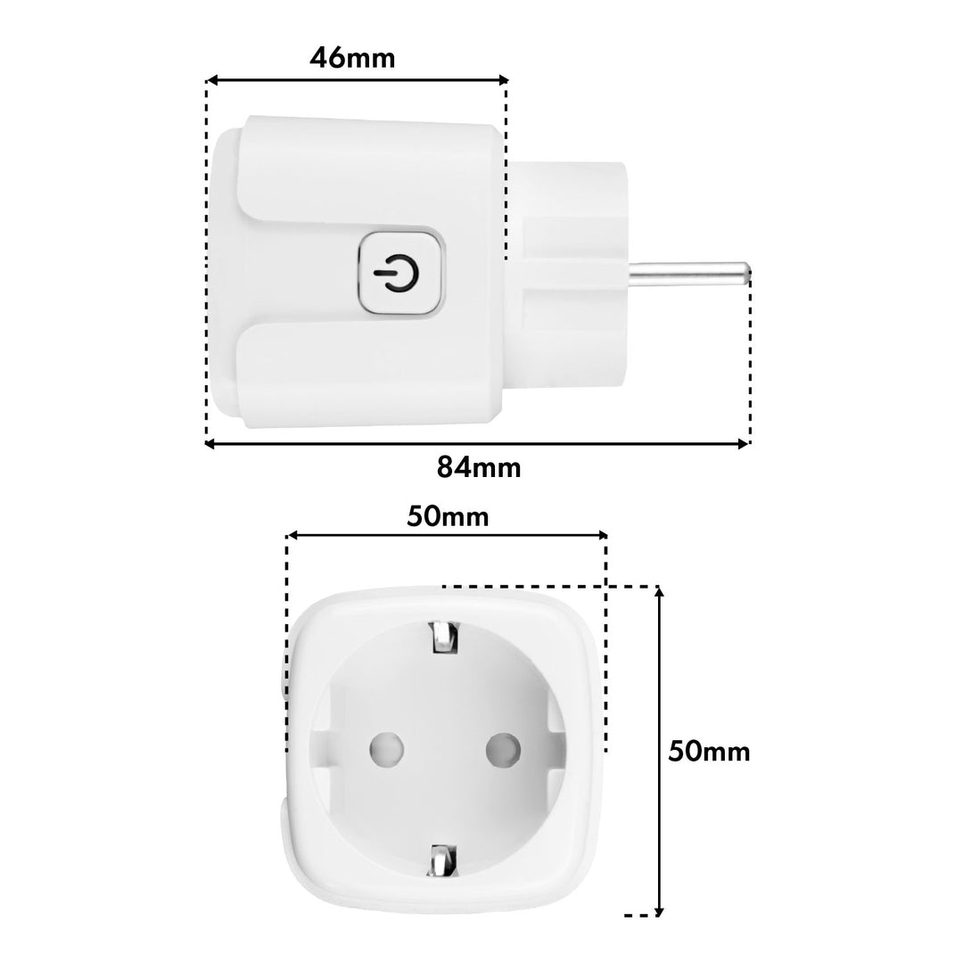 Prise WiFi GreenBlue à commande à distance, compatible Android/iOS/Alexa/Google Home, minuterie, compteur de consommation, max. 16 A/3 840 W, GB735 W