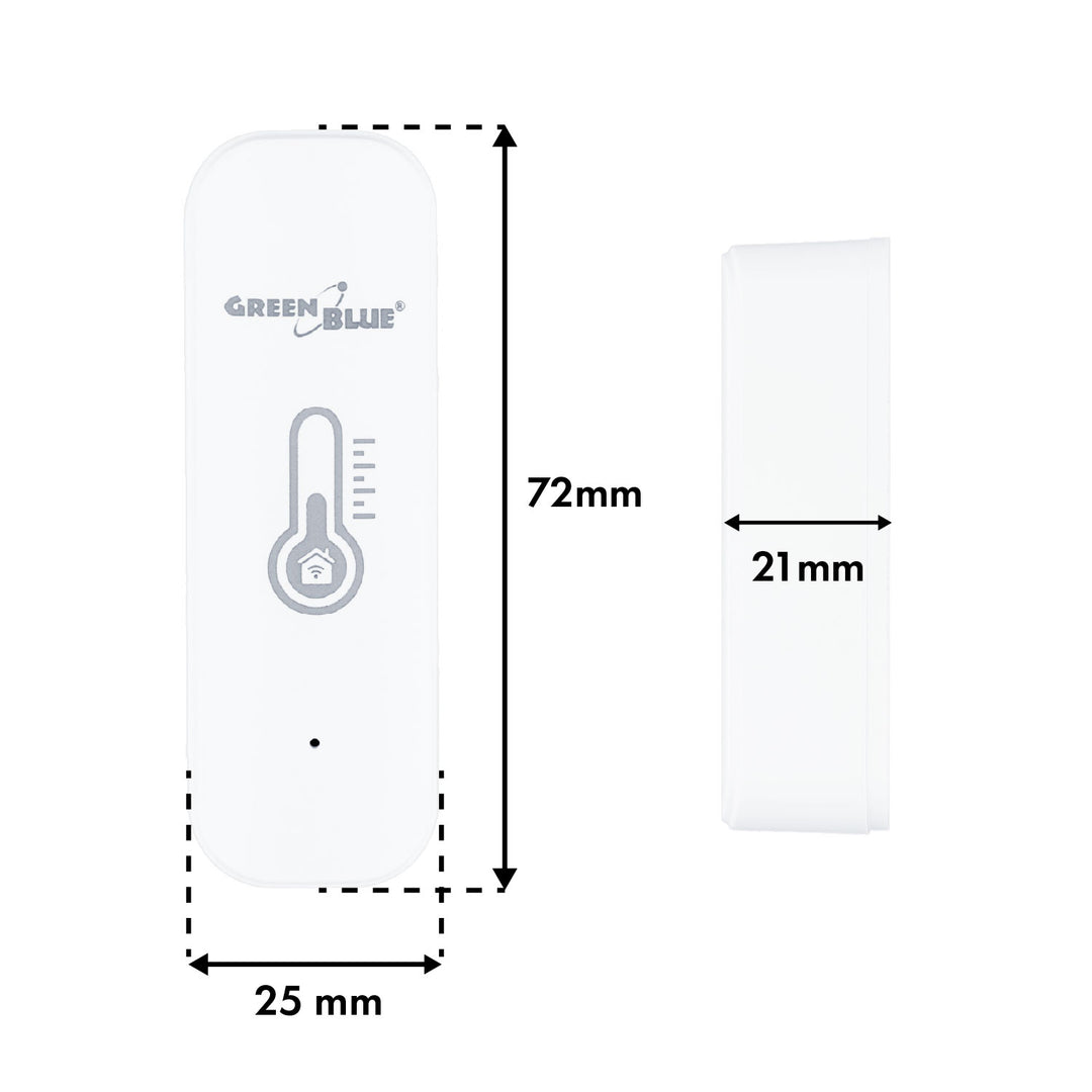 Capteur de température et d'humidité WiFi GreenBlue, compatible Android/iOS/Alexa/Google Home, 3,0 V CC, LR03 x 2, GB737