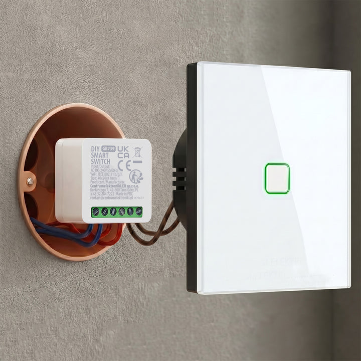 Relais WiFi encastrable GreenBlue, compatible Android/iOS/Alexa/Google Home, 100-240 V CA, 50/60 Hz, max. 16 A, pour LED 150 W, GB739