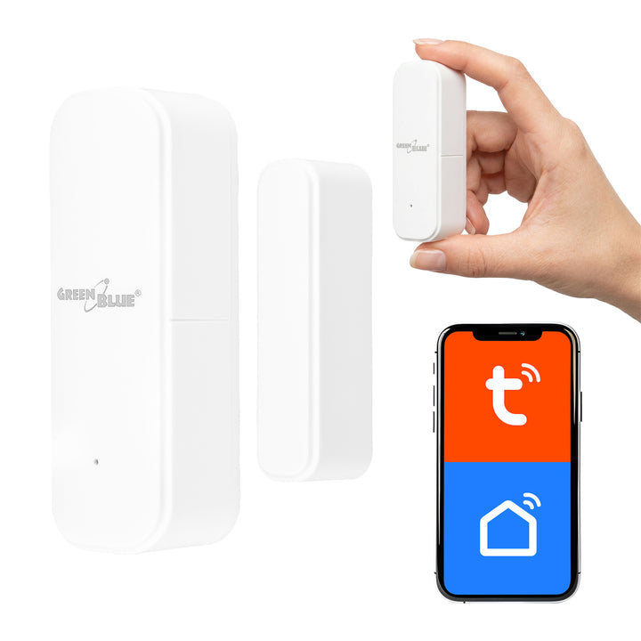 Contacteur sans fil / capteur d'ouverture WiFi GreenBlue, Android/iOS, pour portes / fenêtres, 3,0 V CC, LR03x2, GB479 W