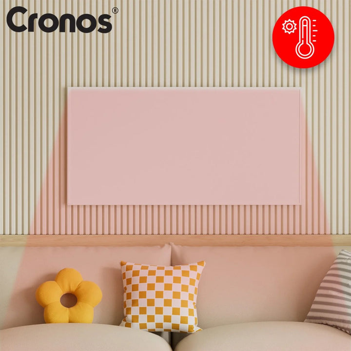 Radiateur infrarouge Cronos, 800 W, idéal pour les personnes allergiques, surface mate, ultrafin, thermostat intégré et commande à distance par téléphone ou télécommande, Carbon P800 TWP