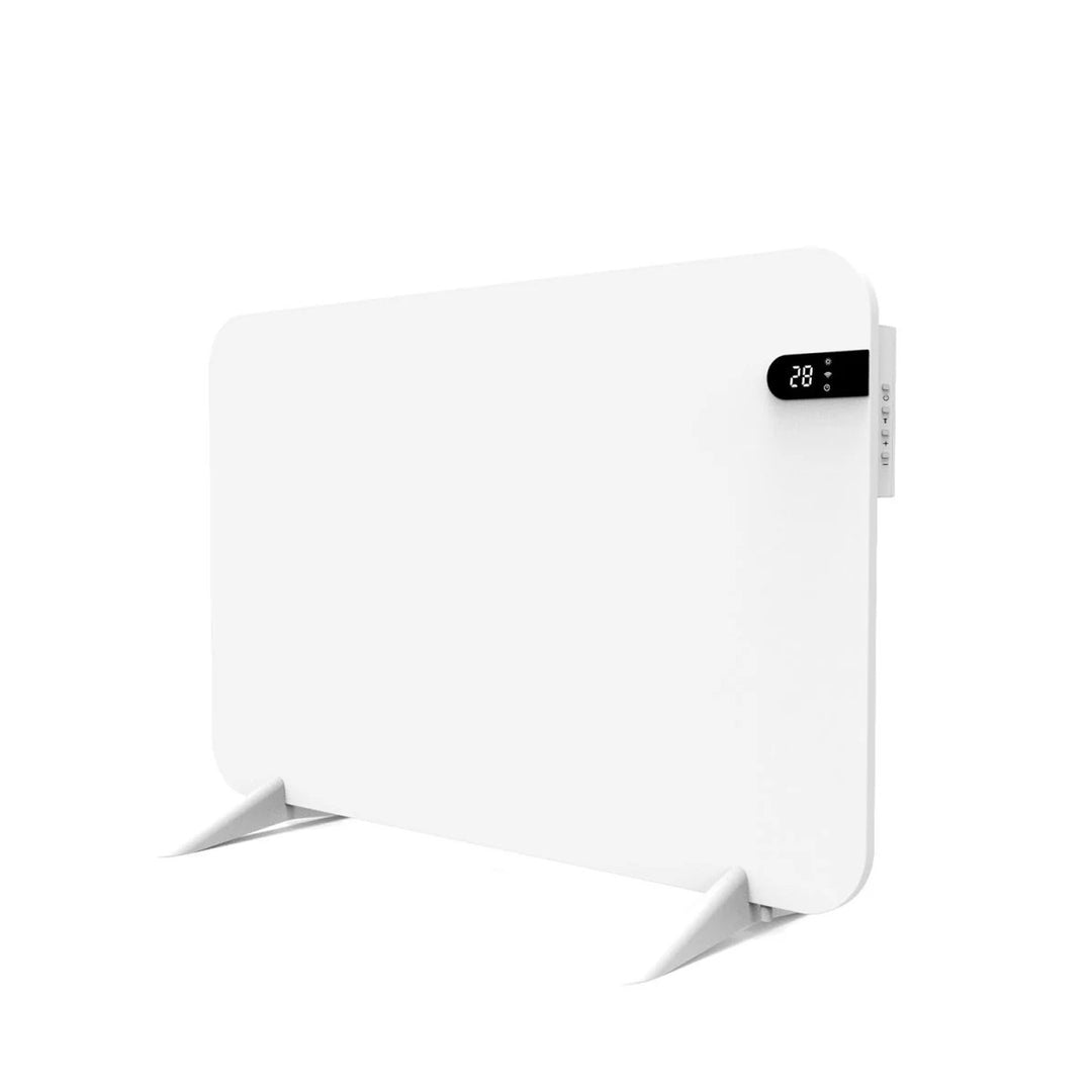 Radiateur électrique Cronos, couleur blanche, puissance 450 W, chauffe une pièce jusqu'à 14 m², thermostat intégré, commande par télécommande, fonction de détection de fenêtre ouverte, pieds inclus, WFH-450TW