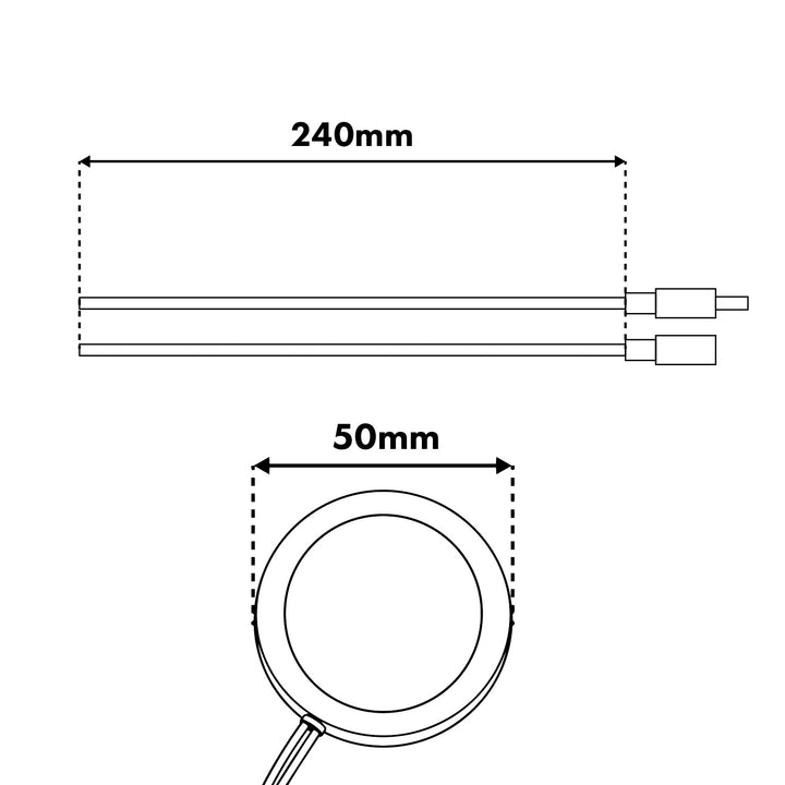 Interrupteur tactile encastrable Maclean, <40 mm, 12-24 V CC, charge max. 48/96 W, MCE825