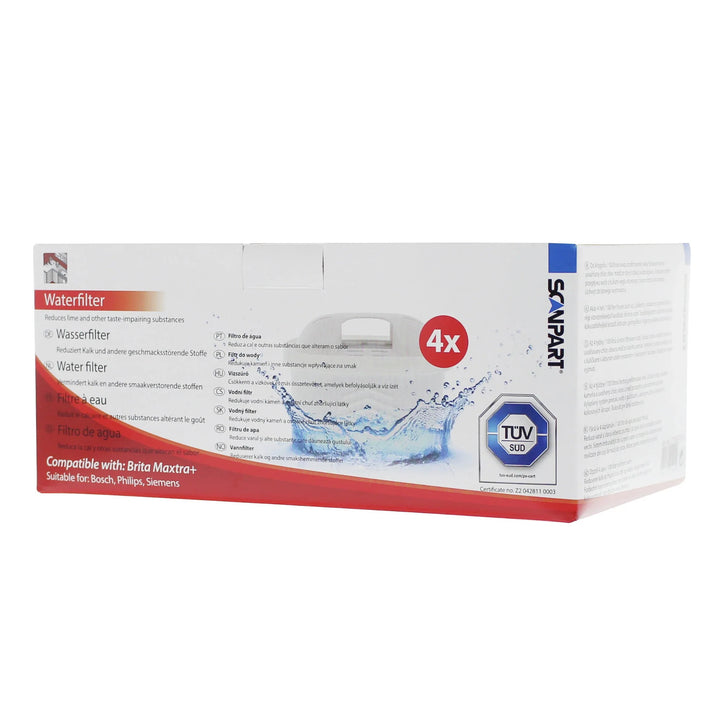 Filtre à eau Scanpart compatible avec Brita Maxtra Plus, Dafi Unimax, 4 pièces