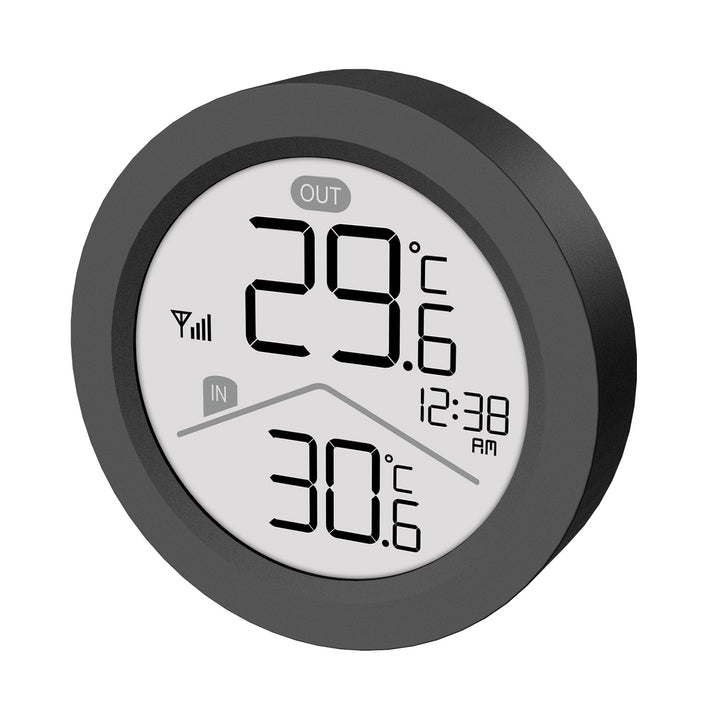 Station météo sans fil GreenBlue, température intérieure/extérieure, horloge, choix entre °C et °F, portée jusqu'à 60 m, noire, GB162 B