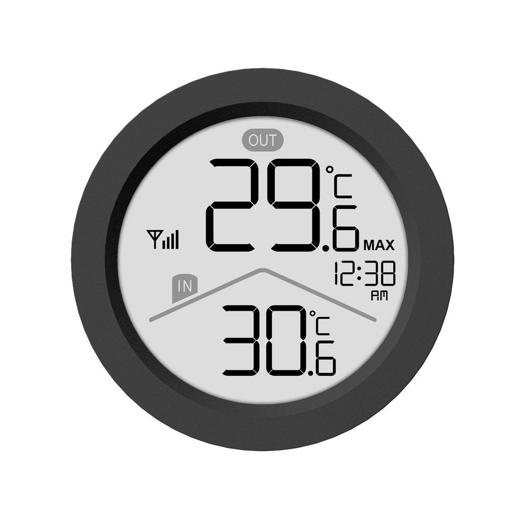 Station météo sans fil GreenBlue, température intérieure/extérieure, horloge, choix entre °C et °F, portée jusqu'à 60 m, noire, GB162 B