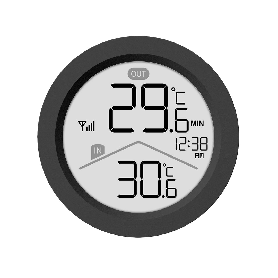 Station météo sans fil GreenBlue, température intérieure/extérieure, horloge, choix entre °C et °F, portée jusqu'à 60 m, noire, GB162 B