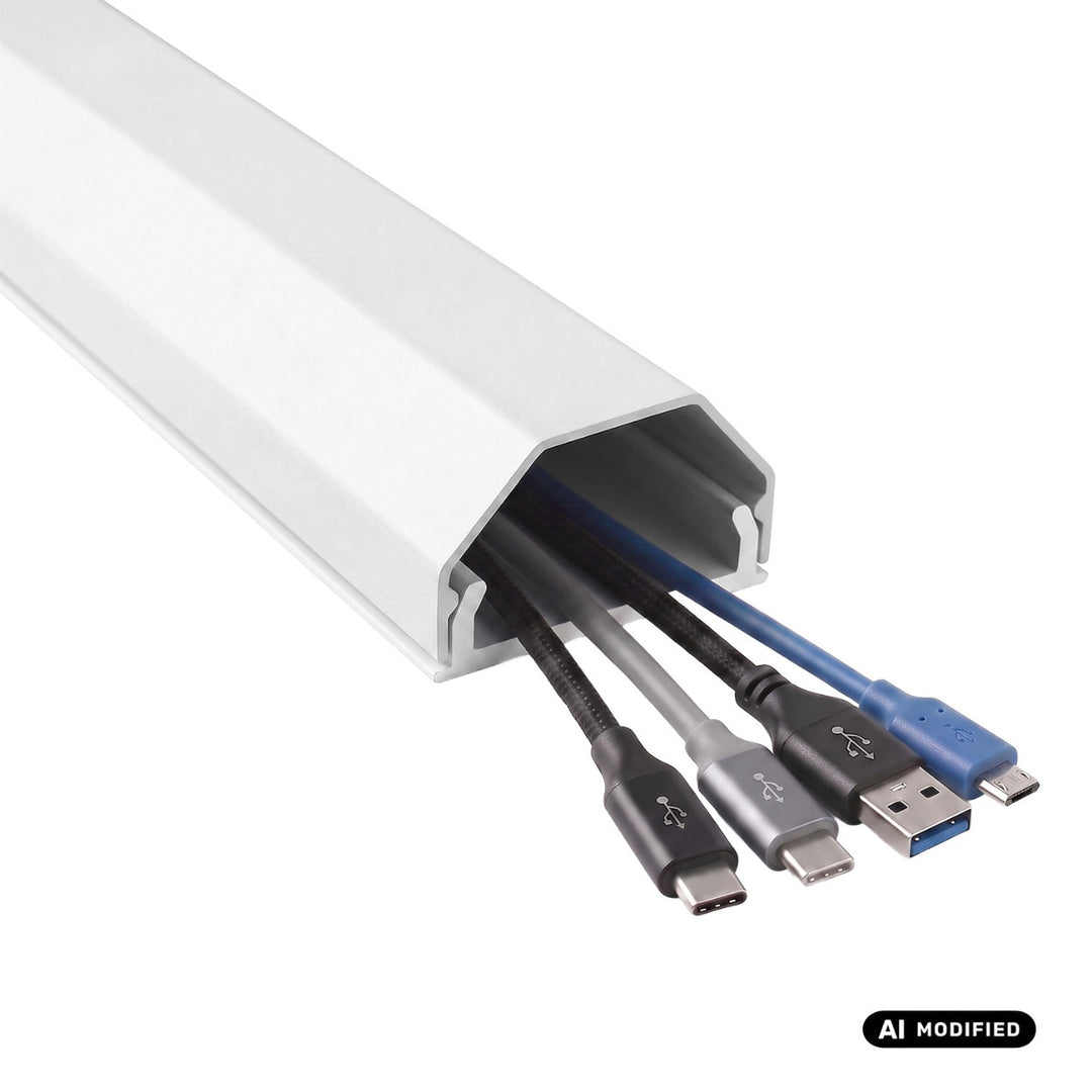Bande de masquage en aluminium pour câbles Maclean, 33 x 18 x 750 mm, blanche, MCTV-897 W