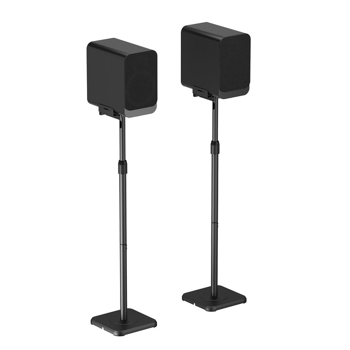 Lot de pieds de sol pour enceintes Maclean, universels, réglables verticalement et horizontalement de +10° à -10°, 5 kg max., MC-916