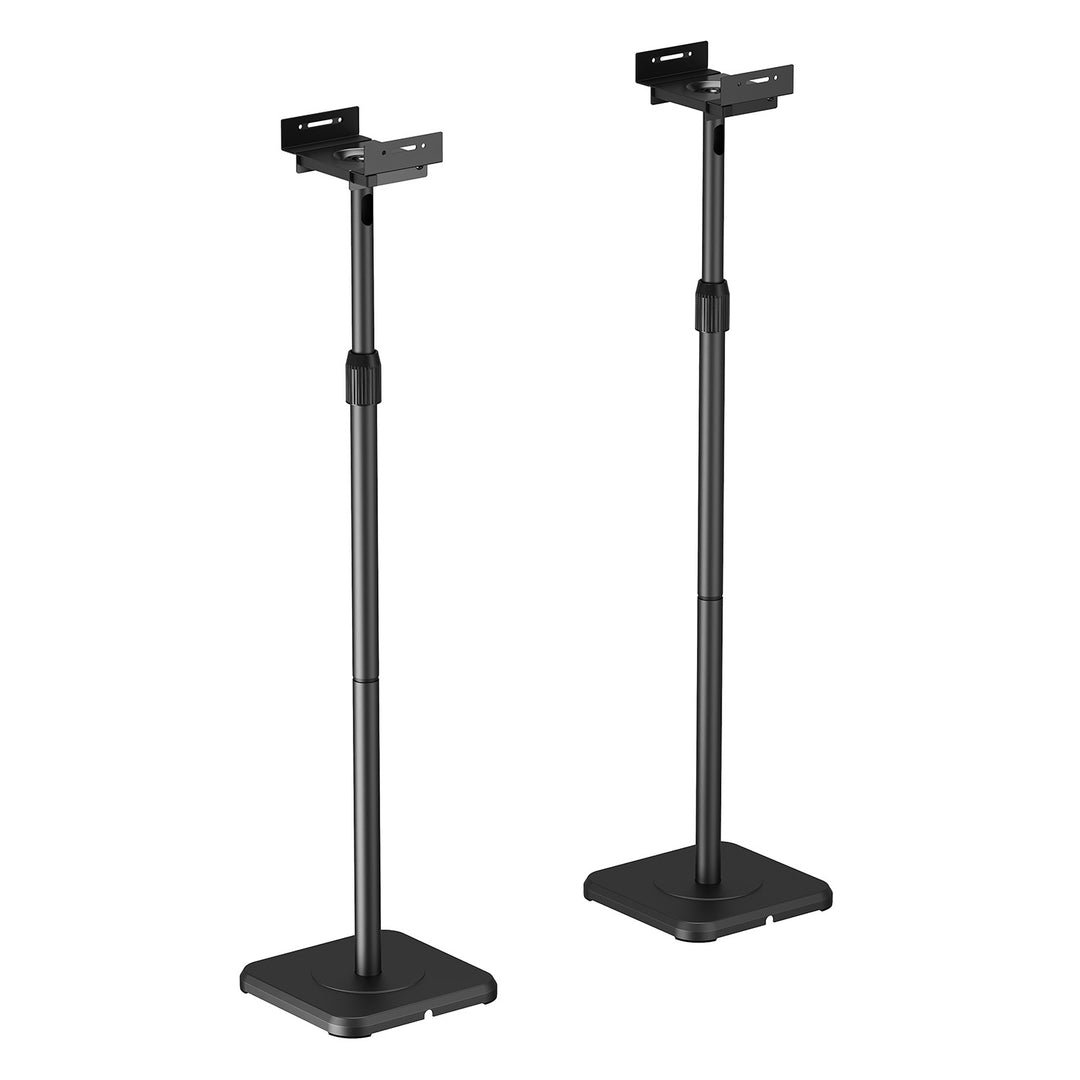 Lot de pieds de sol pour enceintes Maclean, universels, réglables verticalement et horizontalement de +10° à -10°, 5 kg max., MC-916