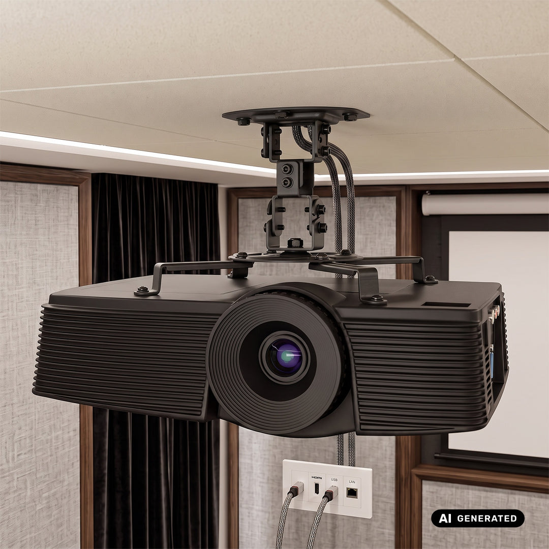 Support / suspension au plafond pour projecteur Maclean, 54~320 mm, jusqu'à 13,5 kg, rotation à 360 degrés MC-200 B