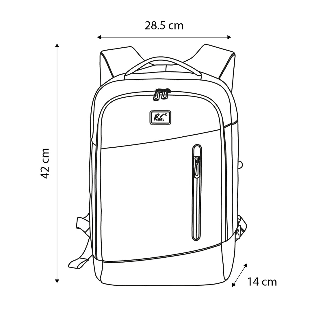 Sac à dos pour ordinateur portable NanoRS, 15,6 pouces, noir, 42 x 28,5 x 14, imperméable RS204 B