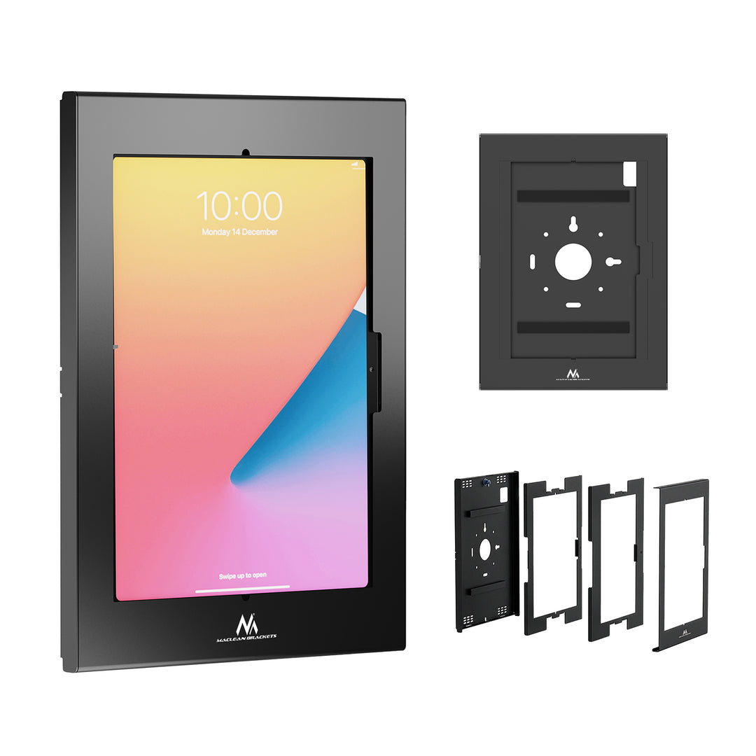 Support publicitaire pour tablette Maclean, avec système de verrouillage, 12,4" à 13", iPad Air/Pro, Samsung Tab S10+/S9+/S8+/S7+, 257 x 350 x 22 mm, MC-950 B