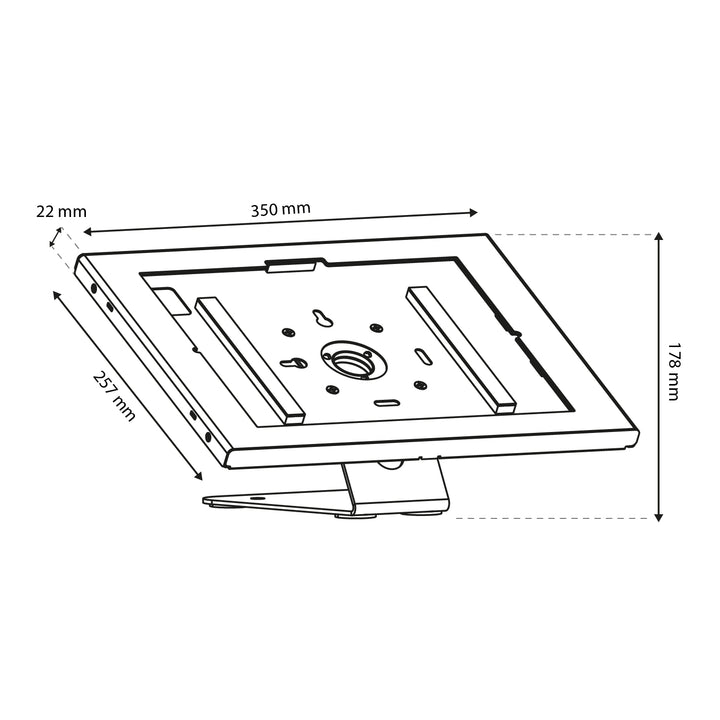 Support publicitaire pour tablette Maclean, avec système de verrouillage, 12,4" à 13", iPad Air/Pro, Samsung Tab S10+/S9+/S8+/S7+, 257 x 350 x 22 mm, MC-956 B