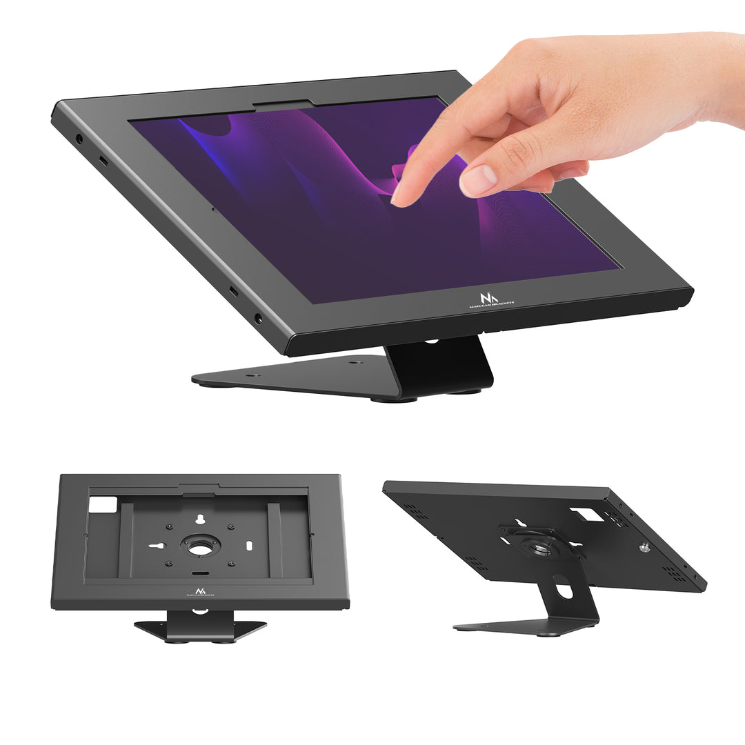 Support publicitaire pour tablette Maclean, avec système de verrouillage, 12,4" à 13", iPad Air/Pro, Samsung Tab S10+/S9+/S8+/S7+, 257 x 350 x 22 mm, MC-956 B
