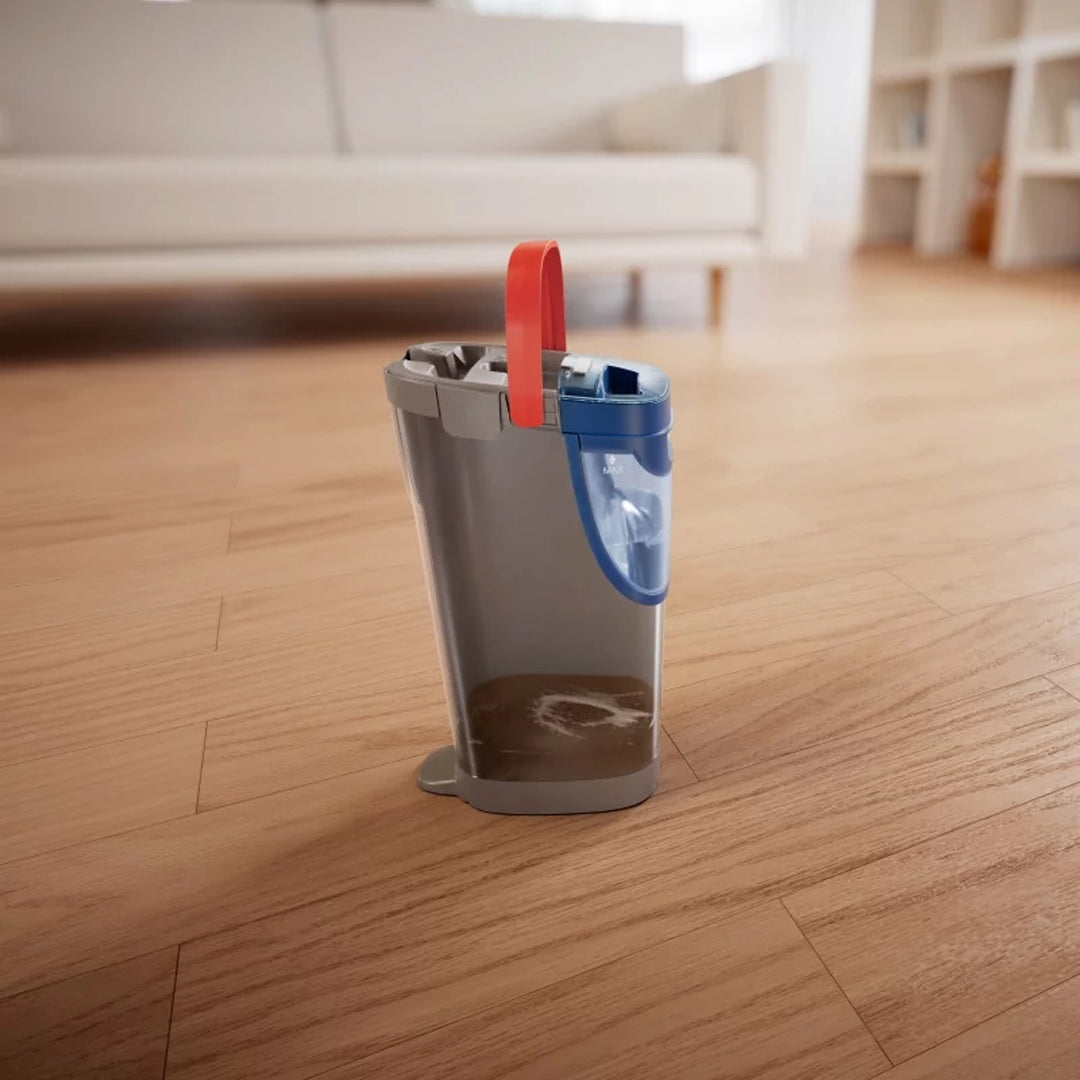 Balai à franges plat Vileda H2prO, séparation à 100 % de l'eau propre et de l'eau sale, deux réservoirs, 2 housses en microfibre, embout 360°, 175774