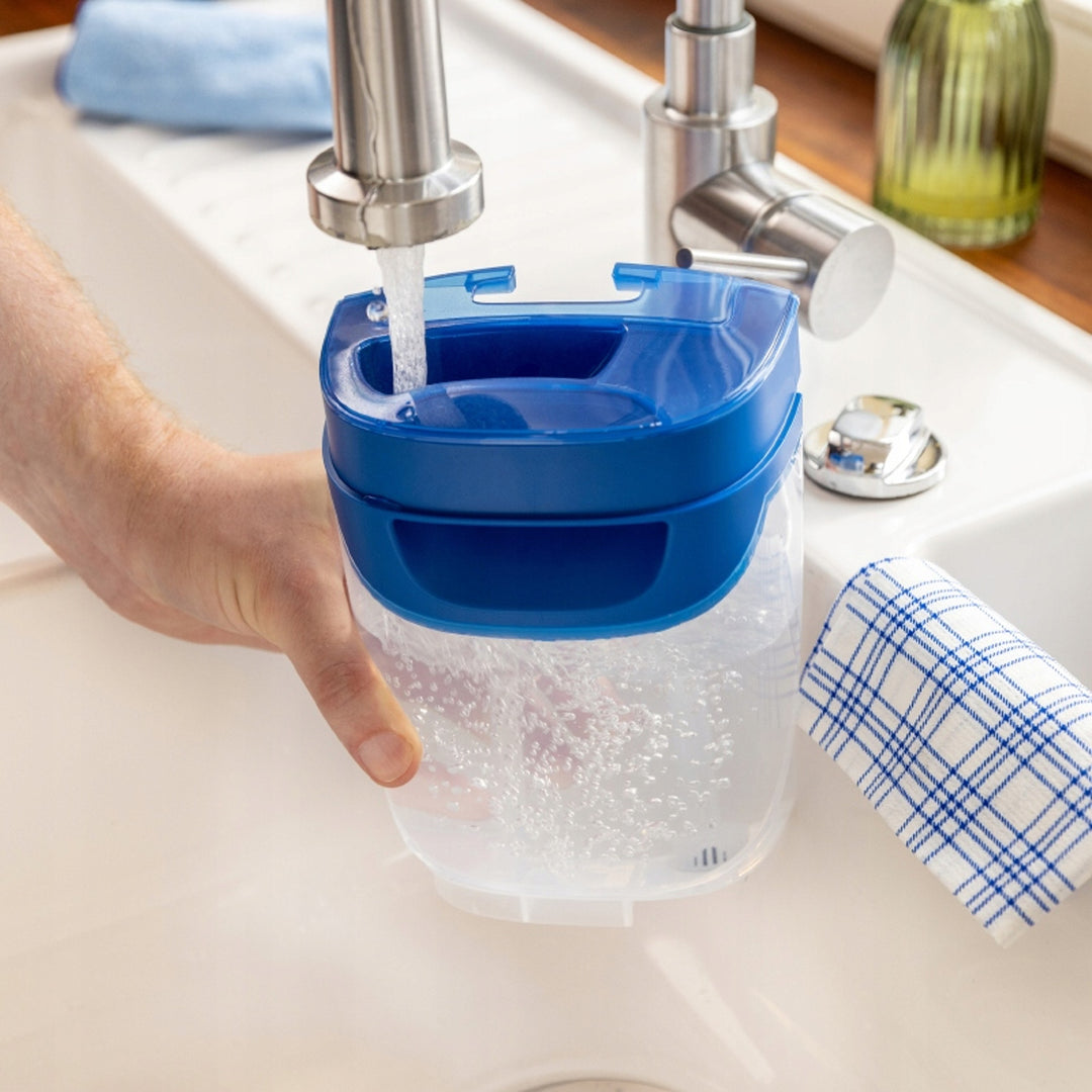 Balai à franges plat Vileda H2prO, séparation à 100 % de l'eau propre et de l'eau sale, deux réservoirs, 3 recharges en microfibre, embout 360°, 175774