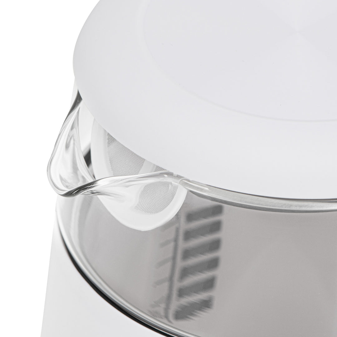 Bouilloire électrique en verre avec réglage de la température 1,7 L, LED, 40-100 °C, Adler AD 1305 WS blanc