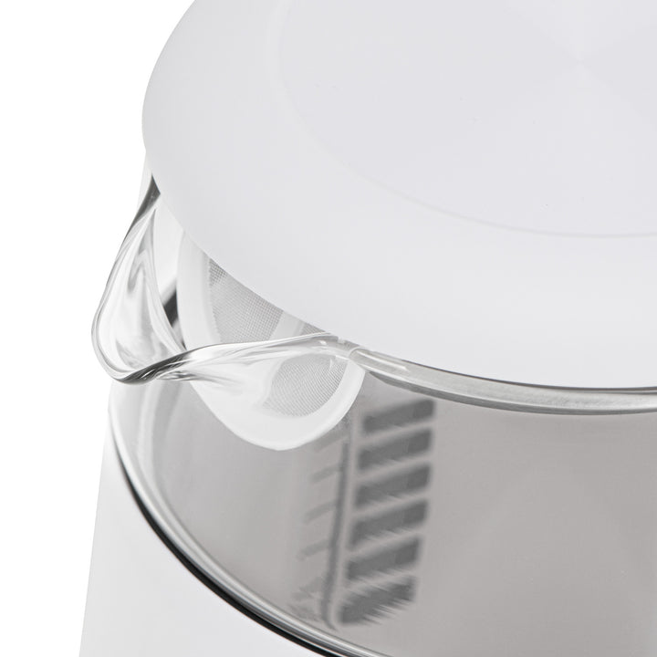 Bouilloire électrique en verre avec réglage de la température 1,7 L, LED, 40-100 °C, Adler AD 1305 WS blanc