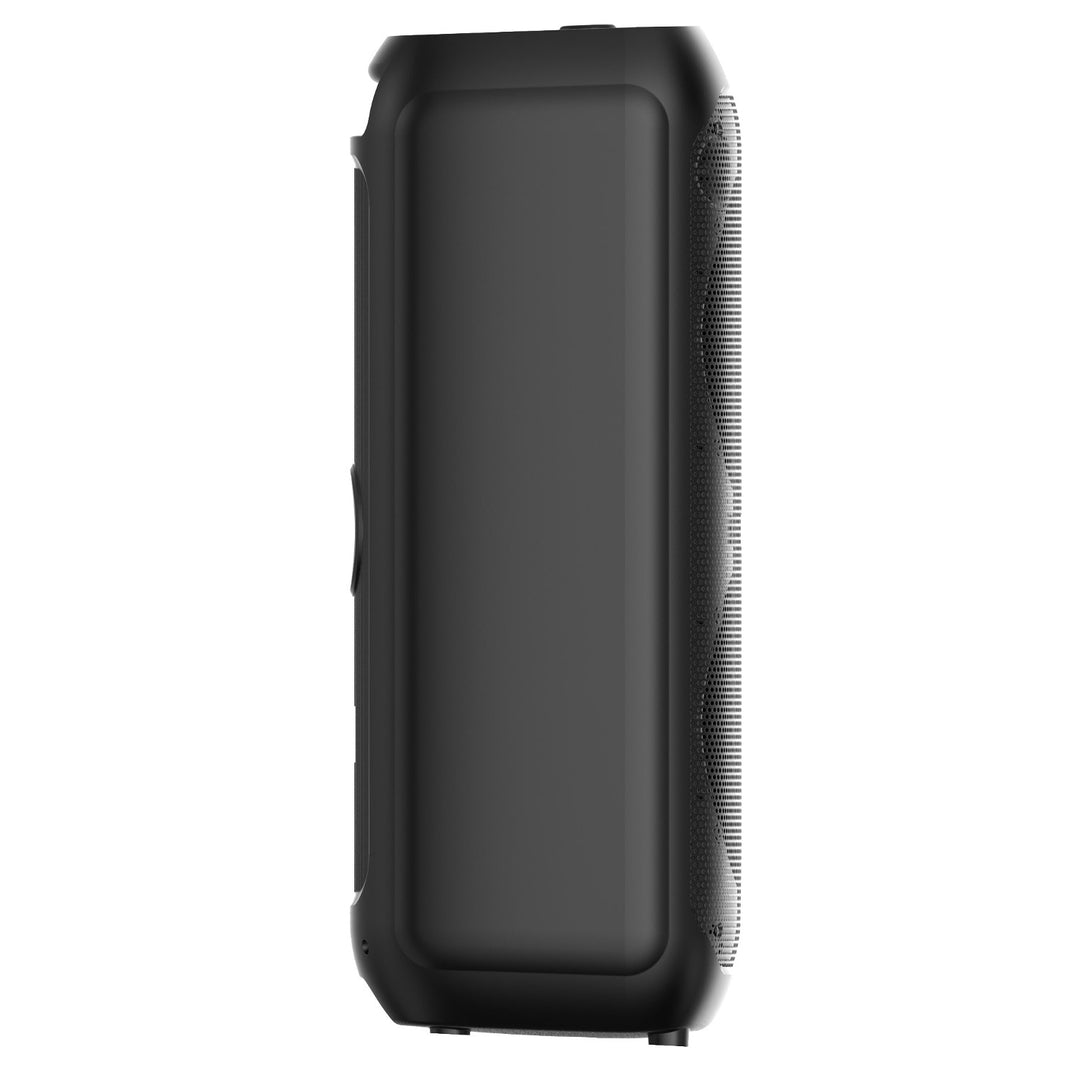 Grand haut-parleur Bluetooth, 120 W RMS/1400 W PMPO, deux haut-parleurs 8", égaliseur, fonction karaoké, MP3/cartes microSD, USB, AUX, BT 5.3+EDR, écran, LED, batterie intégrée, télécommande, MT3185