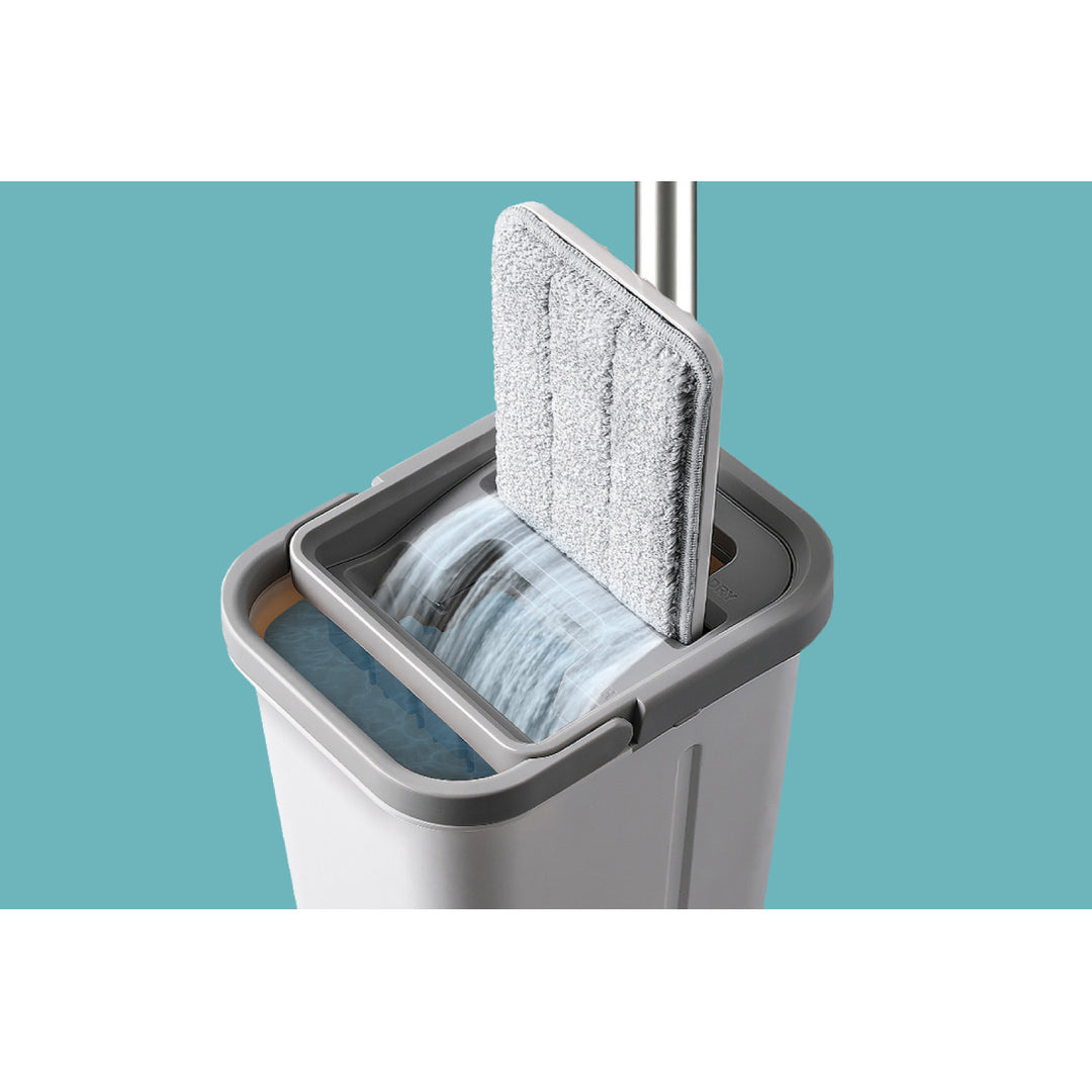 Balai à franges plat Teesa, seau à deux compartiments, capacité 5,7 l, New Clean R13, Teesa