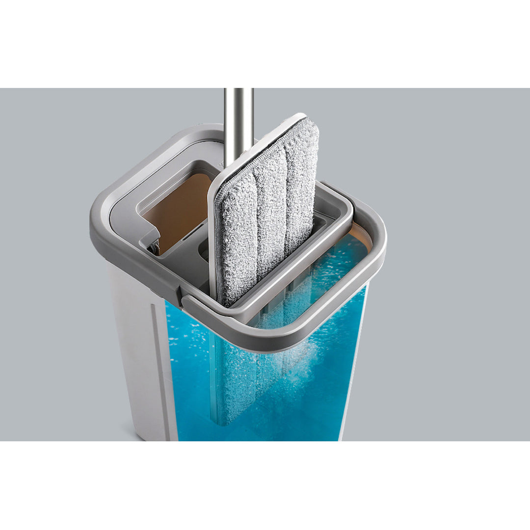 Balai à franges plat Teesa, seau à deux compartiments, capacité 5,7 l, New Clean R13, Teesa