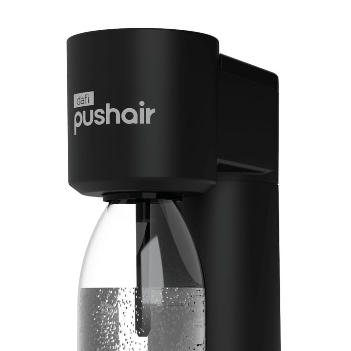 Machine à gazéifier Dafi Push Air, couleur noire, livrée avec 2 bouteilles de 0,7 l et une cartouche de CO₂