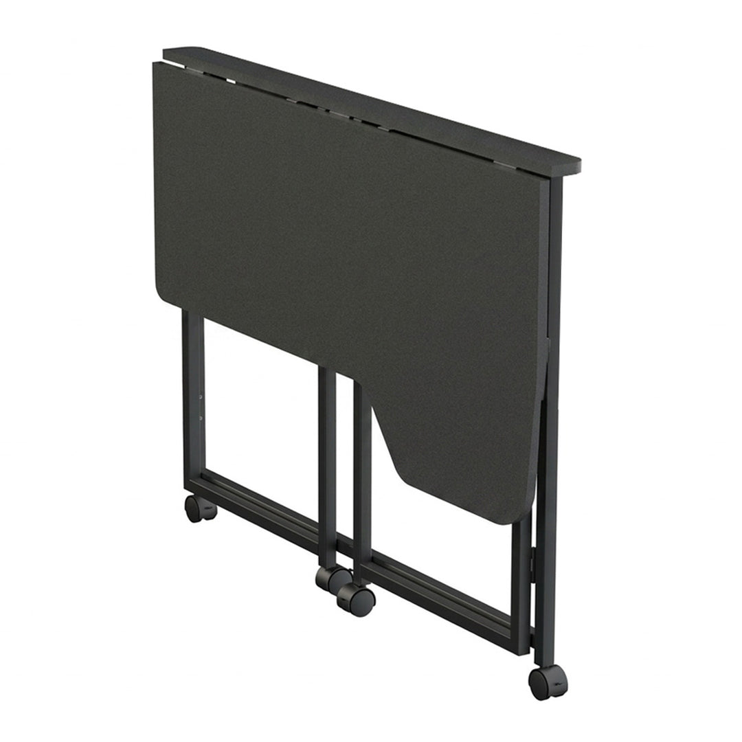 Table de bureau pliante Maclean, noire, mobile, 100 x 65 cm, 50 kg max., en angle, en forme de L, MC-1250 L/B