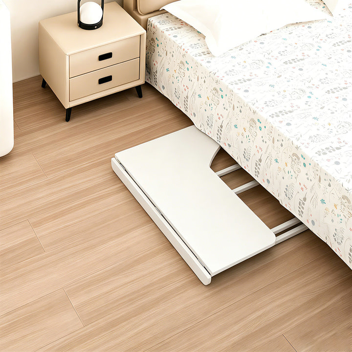 Bureau pliant Maclean, blanc, mobile, 100 x 65 cm, 50 kg max., en angle, en forme de L, MC-1250 L/W
