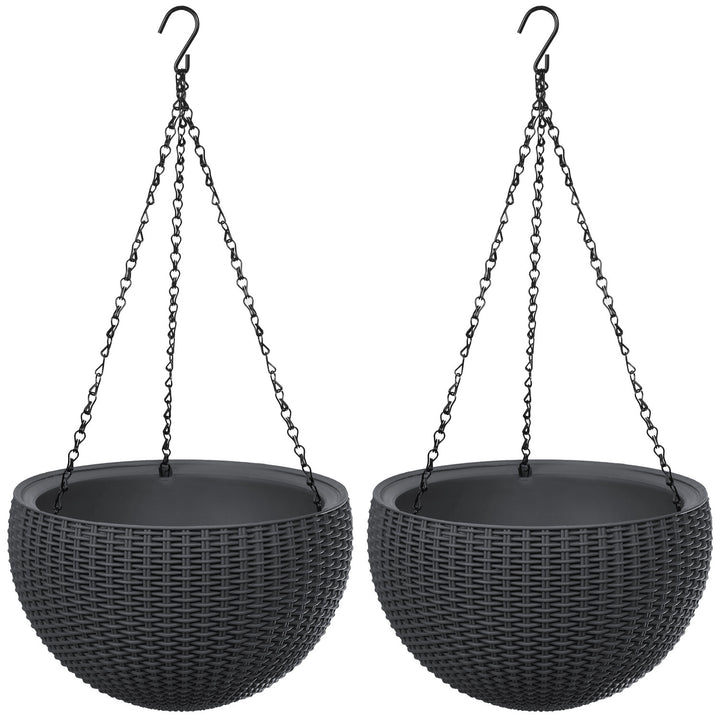 Pot suspendu Keter Sphere Planter, couleur anthracite, lot de 2